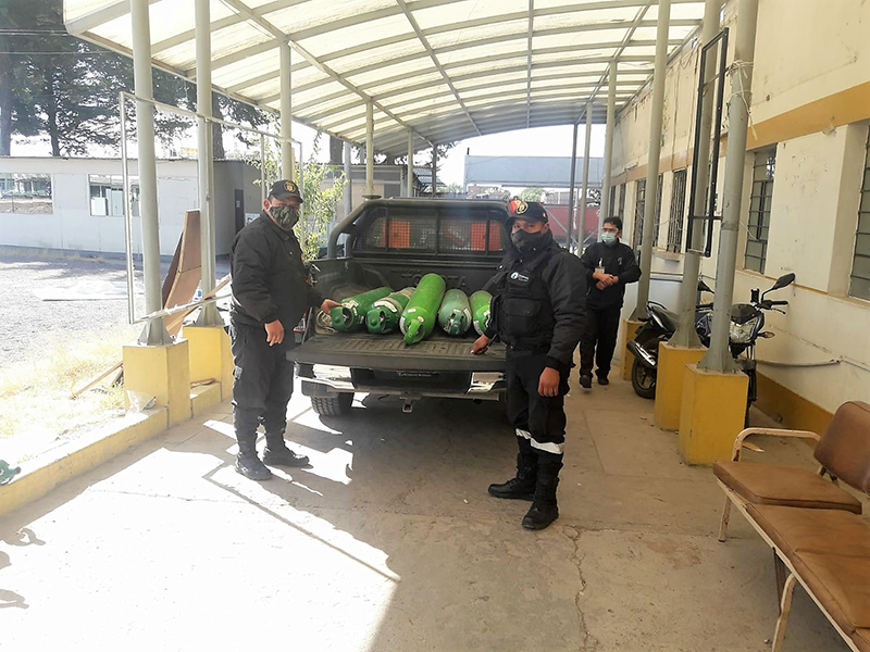 100 balones de oxígeno para Huamanga