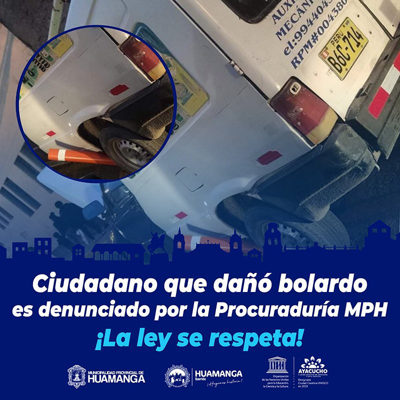 Se denunció a ciudadano que dañó bolardos
